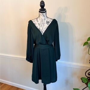 Banana Republic Dark Green Long Sleeve Dress